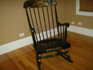 Vintage Antique Black Rocking Chair photo