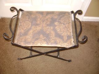 Vtg Stool /butlers Seat Metal Folding Chair photo