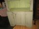 Antique Shabby Green Cupboard/china Closet Other photo 1