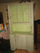Antique Shabby Green Cupboard/china Closet Other photo 5