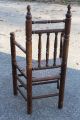 Large Antique Oak Chestnut American Pilgrim Arm Chair After Wallace Nutting 1800-1899 photo 9