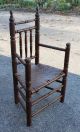 Large Antique Oak Chestnut American Pilgrim Arm Chair After Wallace Nutting 1800-1899 photo 6