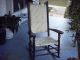 Antique Hand Woven Wicker Mahogany President Wood Rocking Chair Good Condition Post-1950 photo 3