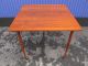Small Mid Century Square Walnut Dining Table Danish Modern Games Table Post-1950 photo 3