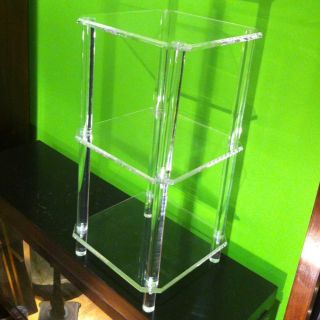 Vintage Lucite Hollywood Regency 3 Level Table Stand Art Deco Modern Mid Century photo