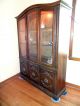 Vintage Pecan China Cabinet.  Plenty Of Storage And Display Room Post-1950 photo 5