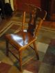 Old Lyre Back Plank Bottom Wood Chairs Set Of 4 1900-1950 photo 2