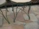 2 Vintage Antique Iron Ice Cream Bistro Chairs Metal Mid Century French Country Post-1950 photo 3