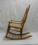 Antique Victorian Maple Rocker Upholstered Spindles 1800-1899 photo 1