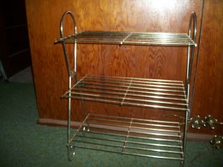 Vintage Eames Mid Century Bathroom Vanity Plant Stand Decor Metal Shelf photo