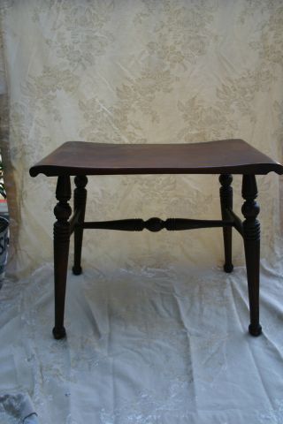 Fabulous Windsor Or William And Mary Bench / Stool Early photo