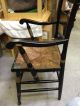 5 Hitchcock Stick Back Chairs Black With Stenciling Signed &1 Armchair (6 Chairs) 1900-1950 photo 7