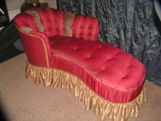Antique Vtg Fainting Couch Settee Lounge Victorian Photography Prop Backdrop photo
