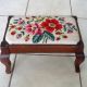 Early 1900 ' S Needle Point Foot Stool (needle Point Is) 1900-1950 photo 1