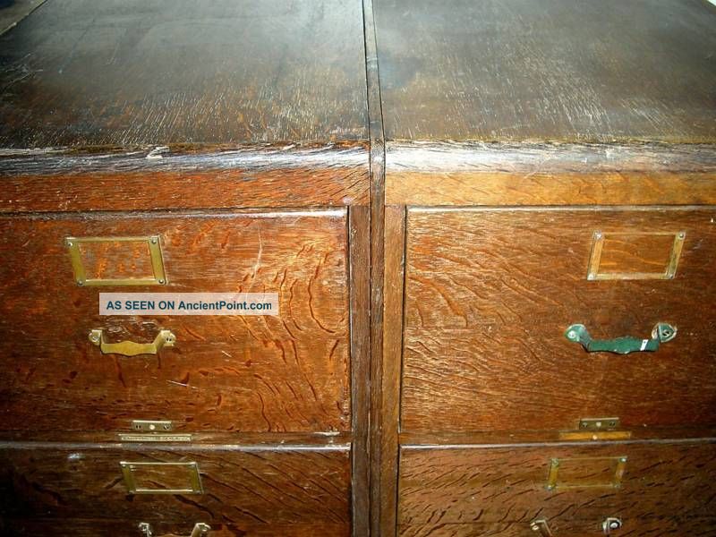 1890 ' S Vintage Antique Library Bureau Old Oak Office File Filing Cabinet Spacer 1800-1899 photo