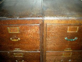 1890 ' S Vintage Antique Library Bureau Old Oak Office File Filing Cabinet Spacer photo