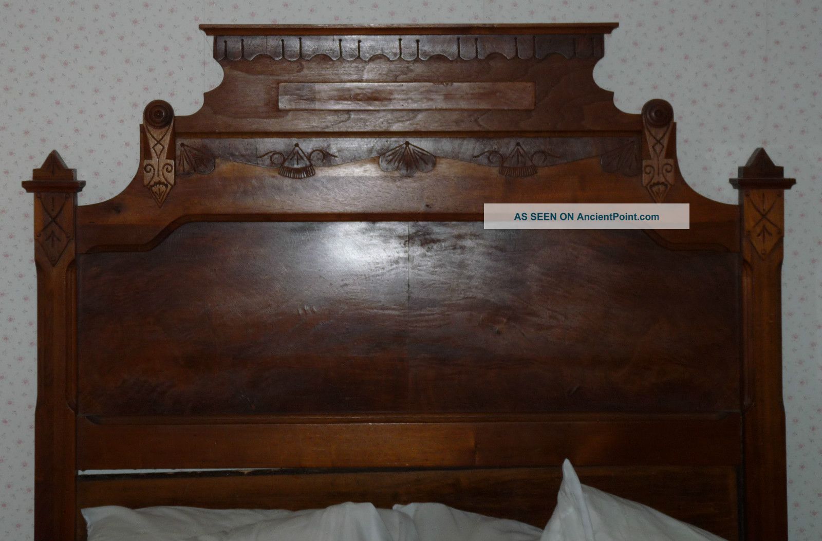 , Very Old Antique Bed: Headboard,  Footboard,  Side Rails. Unknown photo