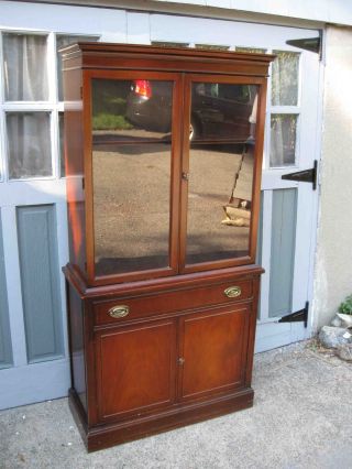 1940 ' S Vintage Mahogany China Cabinet Smaller Size Lines Excellent Cond. photo