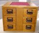 Antique Quartered Oak 6 Drawer Card File Cabinet Chest W/ Paneled Sides N/r 1900-1950 photo 2
