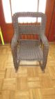 Antique Childs Wicker Rocker - Brown In Color - - Some Scuffing 1900-1950 photo 1