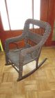 Antique Childs Wicker Rocker - Brown In Color - - Some Scuffing 1900-1950 photo 3