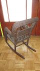 Antique Childs Wicker Rocker - Brown In Color - - Some Scuffing 1900-1950 photo 5