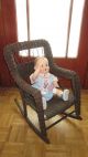Antique Childs Wicker Rocker - Brown In Color - - Some Scuffing 1900-1950 photo 8