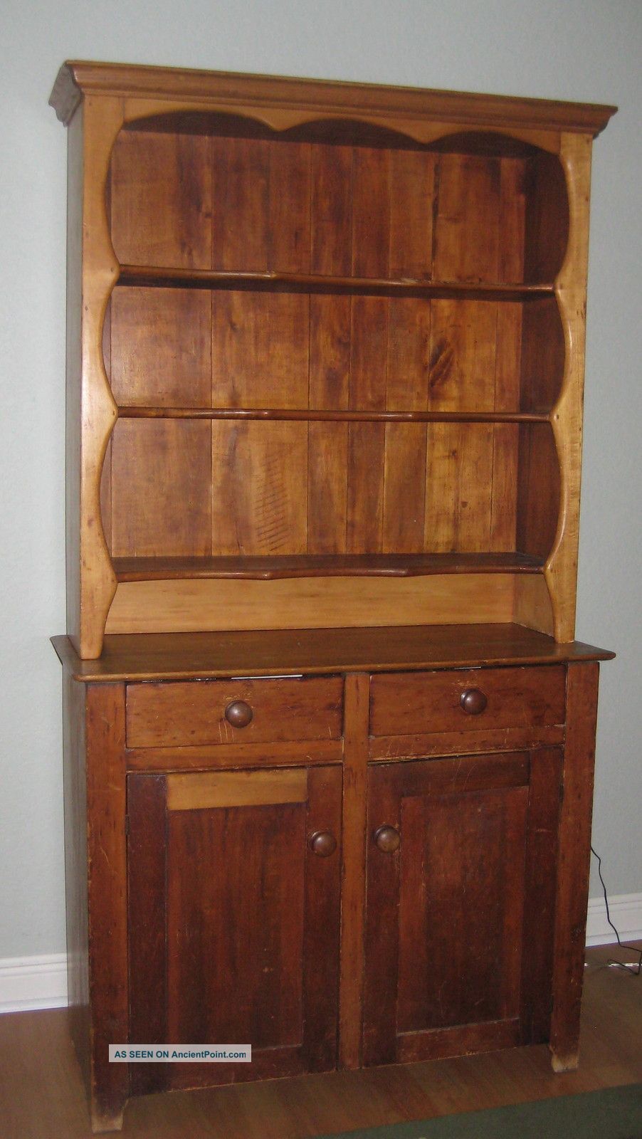 Antique Solid Pine Cabinet And Hutch 1800-1899 photo