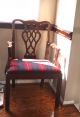 Set Of 6 Chinese Chippendale Mahogany Dining Chairs W/ralph Lauren Fabric Seats Post-1950 photo 4