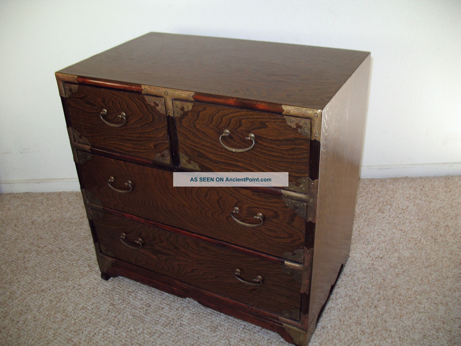 Old Korean Burled Willow Small Chest Cabinet Drawers 1800-1899 photo