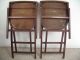 Vintage Fort Massac Solid Wood Folding Chairs Pair 1900-1950 photo 2