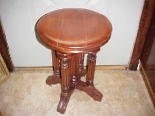 H.  Holtzman & Sons Columbus,  Ohio Piano Stool/ A Spin Up Seat 4 Caster Feet photo