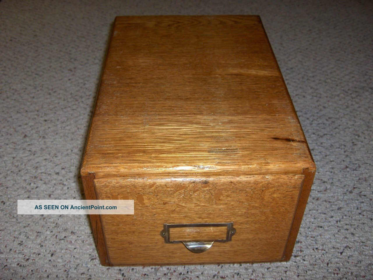 Oak Single Drawer File Cabinet/brass Pull 15 