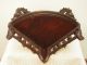 Old Walnut Wall Corner Shelf In Carved Wood 19 Inches Tall. . Other photo 5