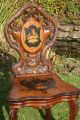 Antique Hand Carved Black Forest Musical Chair - Edelweiss - Fully Working 1800-1899 photo 1