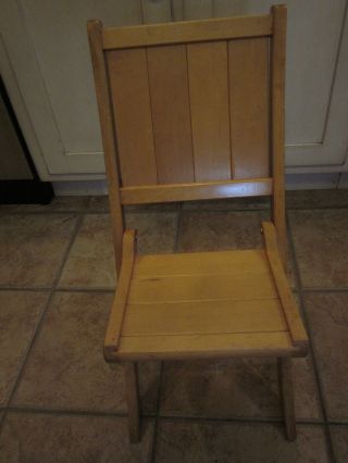 Wooden Wood Child ' S Folding Fold A Way Chair photo