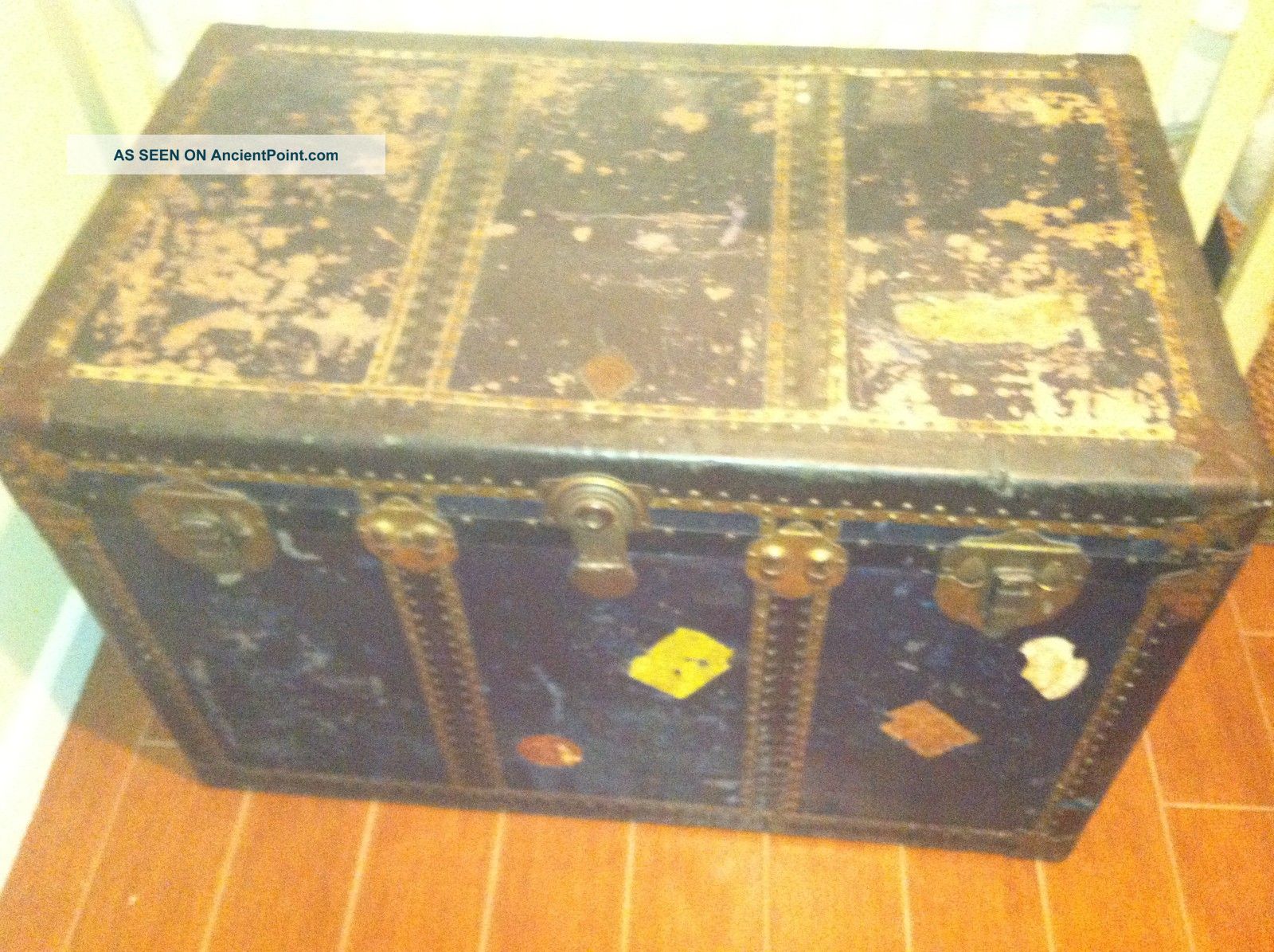 Condition,  Antique Trunk.  Hand - Made In Fall River,  Massachussetts Unknown photo