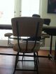Vintage Early 1900s Industrial Iron Chair Burlap Upholstery Kitchen/garden Uk Fr 1900-1950 photo 3