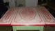 Antique Red And White Porcelain Table Top With Pullouts 1900-1950 photo 1