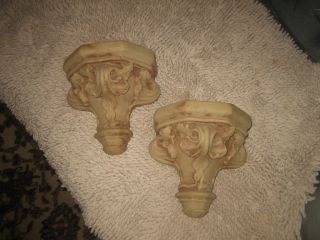 Gorgeous Pair Of Sculpted Wall Sconces/pair photo