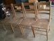 Set Of 4 Antique Chairs Sturdy Wood Shabby/rustic Ladder Back Vintage Unknown photo 1