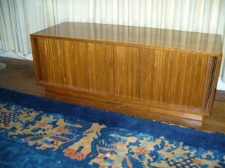 Mid - Century American Piece: Cabinet With Tambour Doors - - Perfect For Lps photo