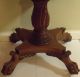 Rare Antique Chest 3 Drawers Atop Carved Single Pedastal With Lion Claw & Wheels 1800-1899 photo 7