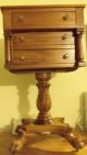Rare Antique Chest 3 Drawers Atop Carved Single Pedastal With Lion Claw & Wheels 1800-1899 photo 8