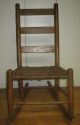 Vintage Ladder Back Porch Rocking Chair With Cane Woven Seat Unknown photo 1