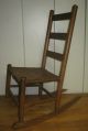 Vintage Ladder Back Porch Rocking Chair With Cane Woven Seat Unknown photo 2