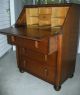 Antique Art Deco Tiger Oak Wood Secretary Bureau Drop Front Desk Cabinet 1800-1899 photo 2