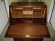Antique Art Deco Tiger Oak Wood Secretary Bureau Drop Front Desk Cabinet 1800-1899 photo 3
