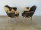 Pair Eero Saarinen Knoll 71 Arm Chairs Wood Legs Amazing Italian Hides Post-1950 photo 6