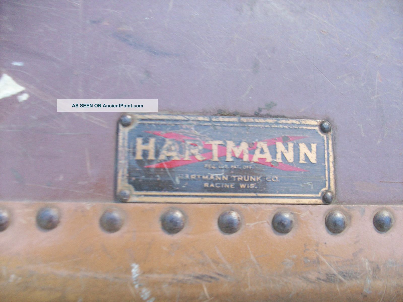 Antique/vintage Gibralterized Brown Hartmann Trunk 1900-1950 photo